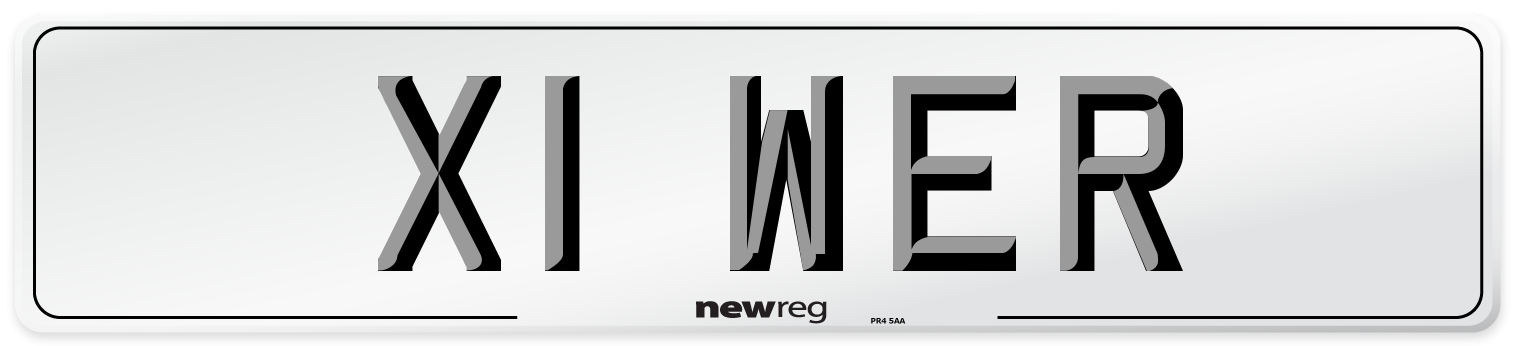 X1 WER Number Plate from New Reg